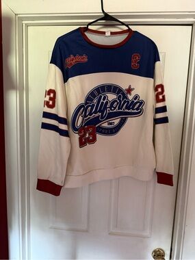 California Athletic Crewneck Sweater - White/Blue/Red